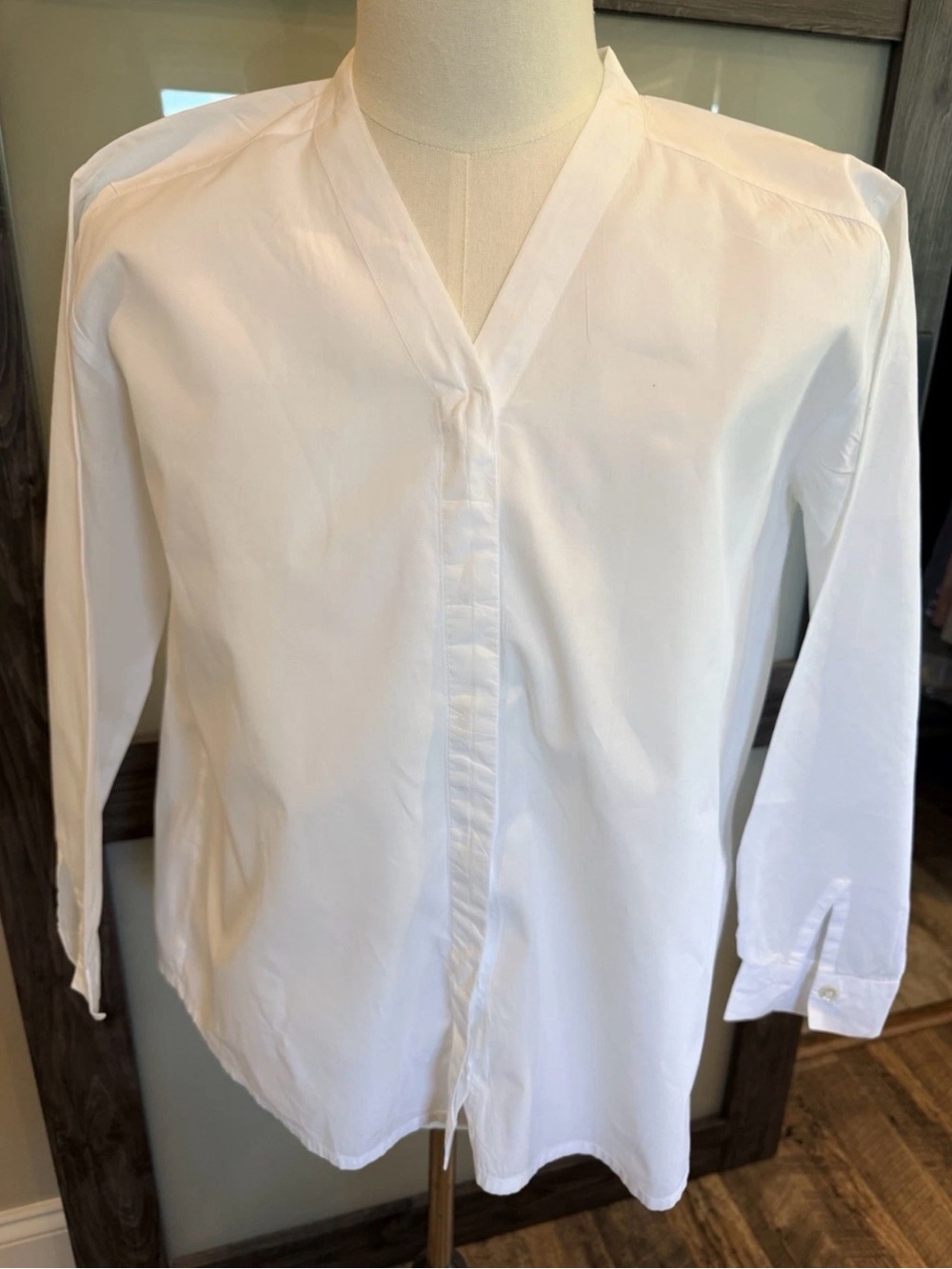 Masai Women’s White Button Down Collared Top 100% Cotton Size Small